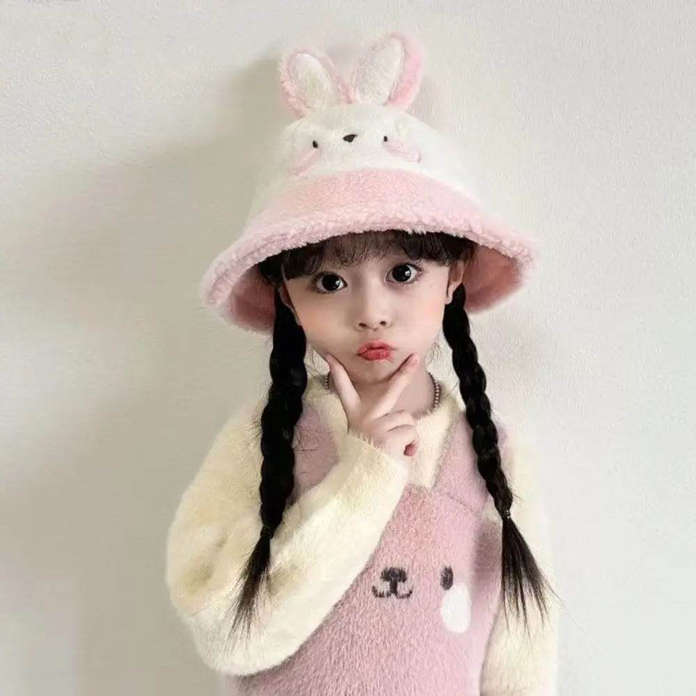

Cute Winter Scarf Hat Set Polar Fleece Warm Bucket Hat Windproof Coldproof Fisherman Hat Children