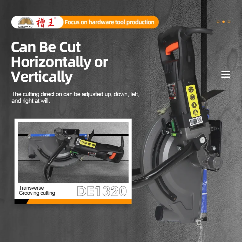 High Power Road Stone Cutting Machine Saw Wall Slotting Machine Concrete Water-cooled Dust-free Portable Large Single Slot