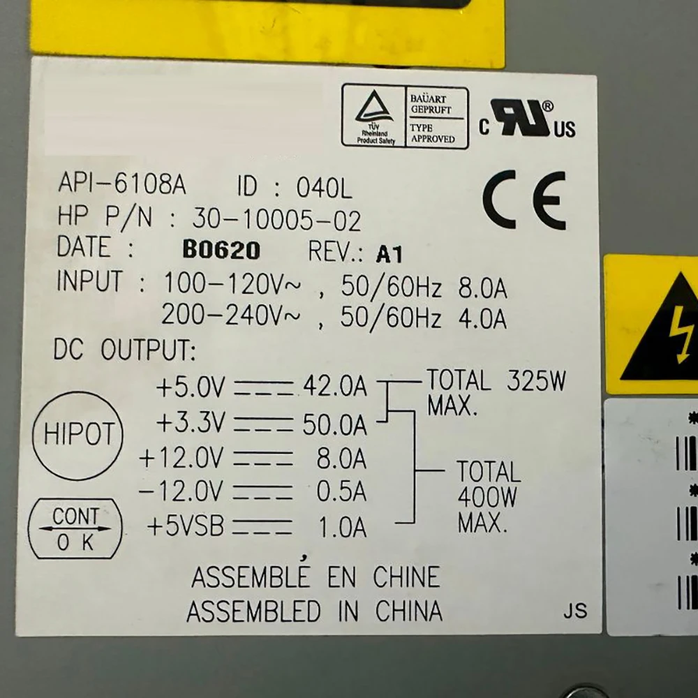 لمحطة العمل H-P DS15 مزود الطاقة 30-10005-01 30-10005-02 API-6108A #5