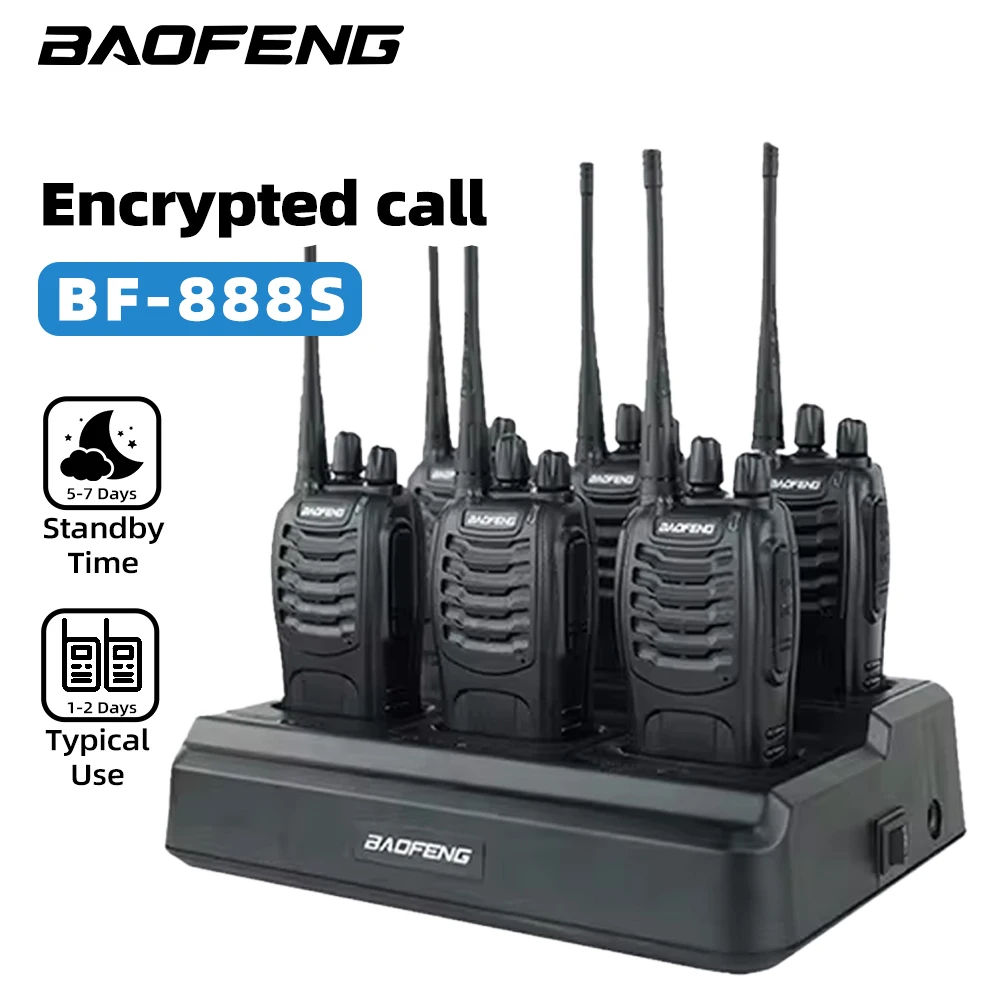 

6 упаковок Baofeng 888S рация UHF двустороннее радио дальнего действия для взрослых радио рации портативный трансивер для портативного портативного трансивера