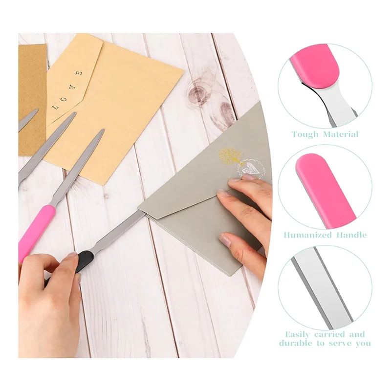 AED5-4 Pieces Letter Opener Knife Stainless Steel Envelope Opener Knife For Opening Envelopes, Parcel, Boxes