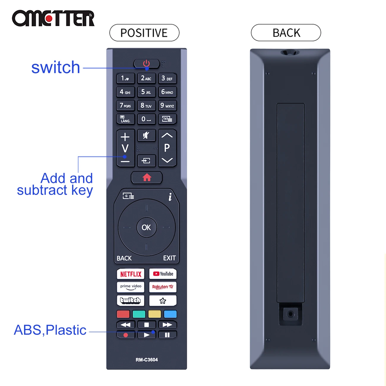 New RM-C3604 Telecomanda For JVC Smart TV Replace Remote Control LT-55VU3100