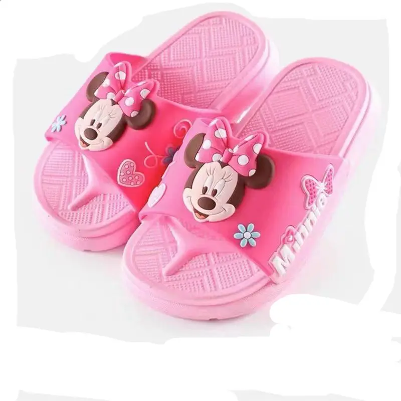 Summer Baby Girls Slippers Cartoon Frozen Elsa Minnie Mouse Princess Kids Indoor Outdoor Home Shoes Soft Beach Children Shoes