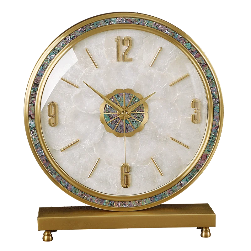 

Brass desk clock living room home study office large desk clock watch ornament