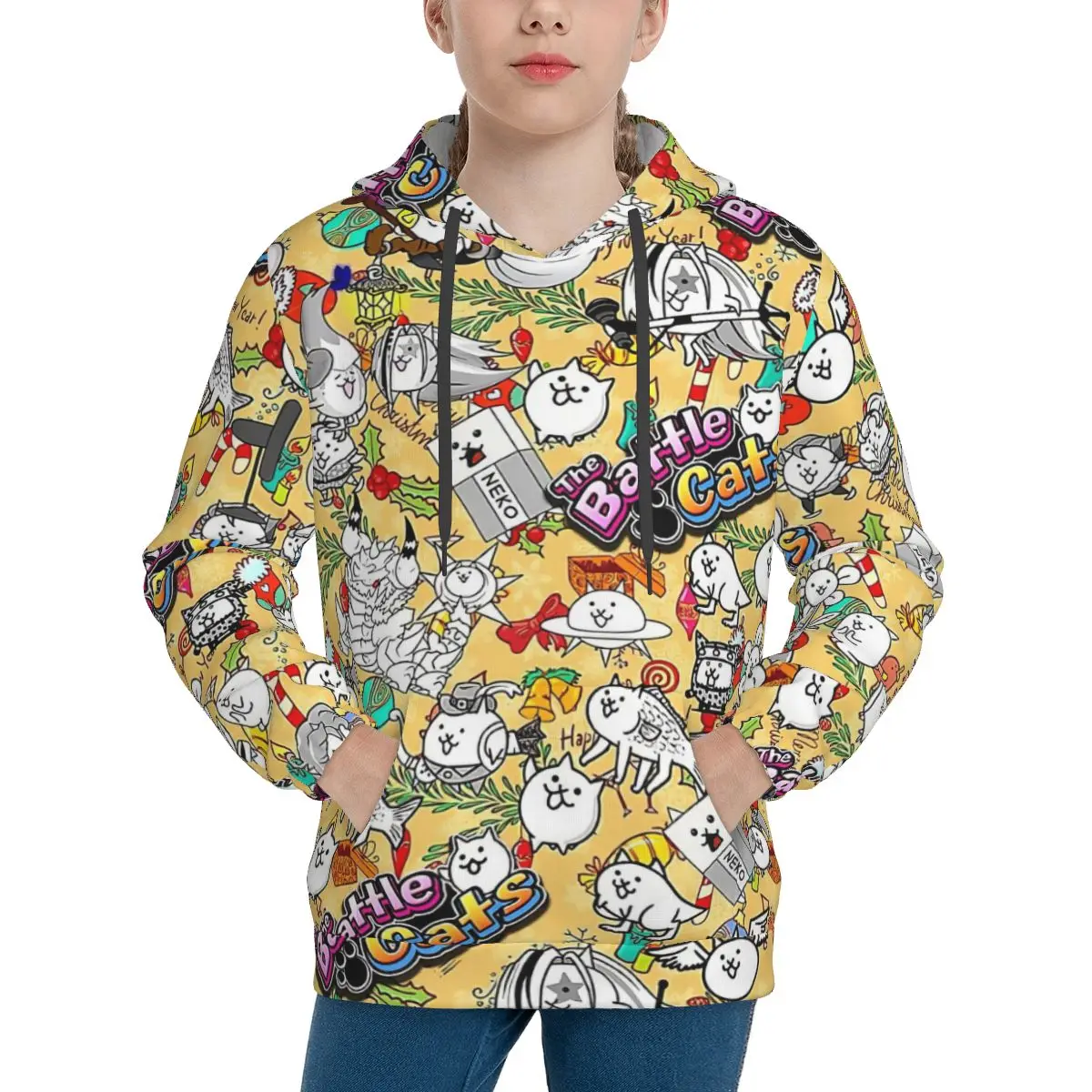 Battle Cats Teen hooded sweate Hoodie Sweatshirt Boys Girl Children Clothes