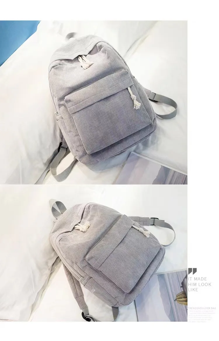 Cord-Rucksack, Academy Fashion Schultaschen für Mittelschule/Highschool und College, niedliche Quastendetail, vielseitige lässige Alltagstasche – Detail 21