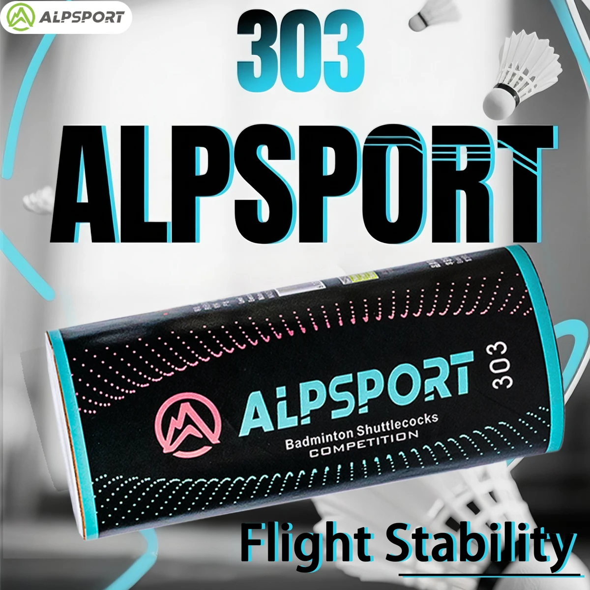 ALPSPORT White Goose Feather Badminton Shuttlecock, 303 Model, Smooth Speed for Training, 3/6/9 Tubes Suitable For Beginners