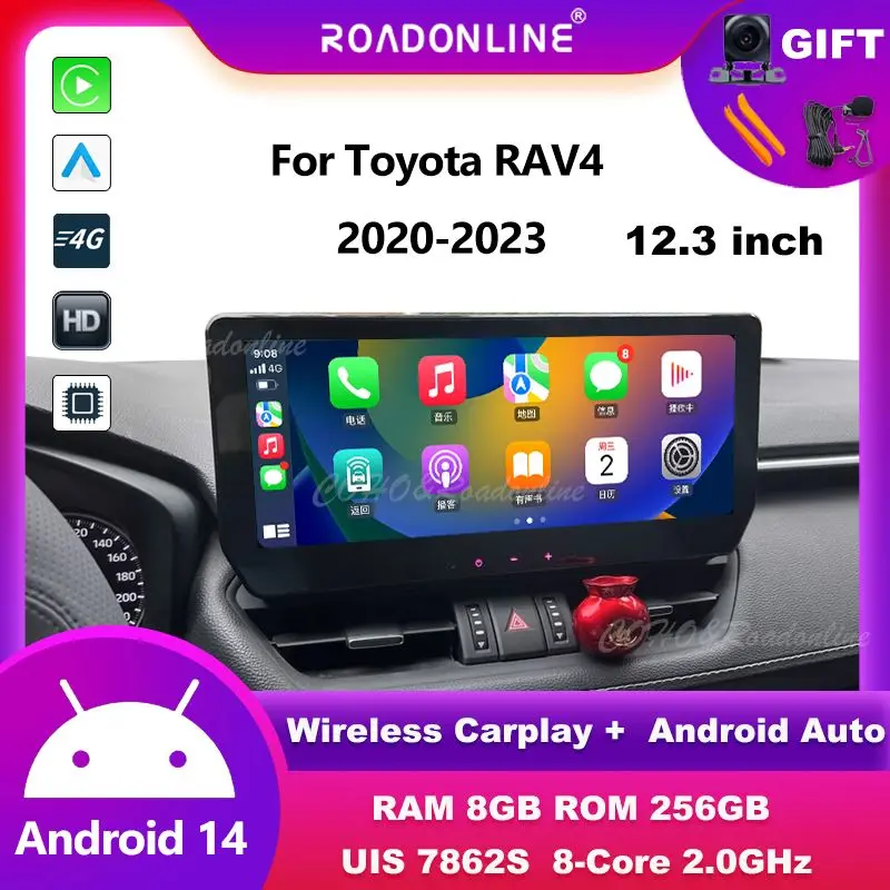 

Android audio For Toyota RAV4 2020-2023 Android 12 12.3inch 8+256 Car Multimedia Player car intelligent systems