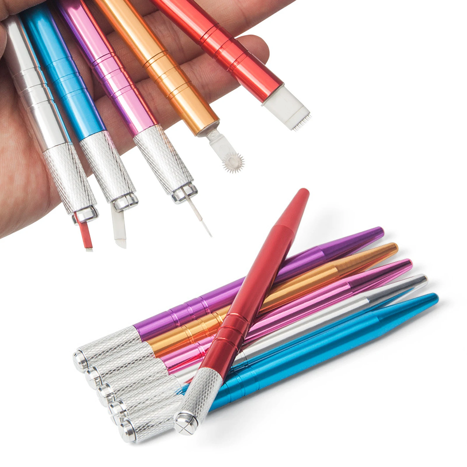 10Pcs Manual Eyebrow Tattoo Pen Microblading Needle Holder for Permanent Makeup Cosmetic 3D Eyebrow Tattoo Embroidery