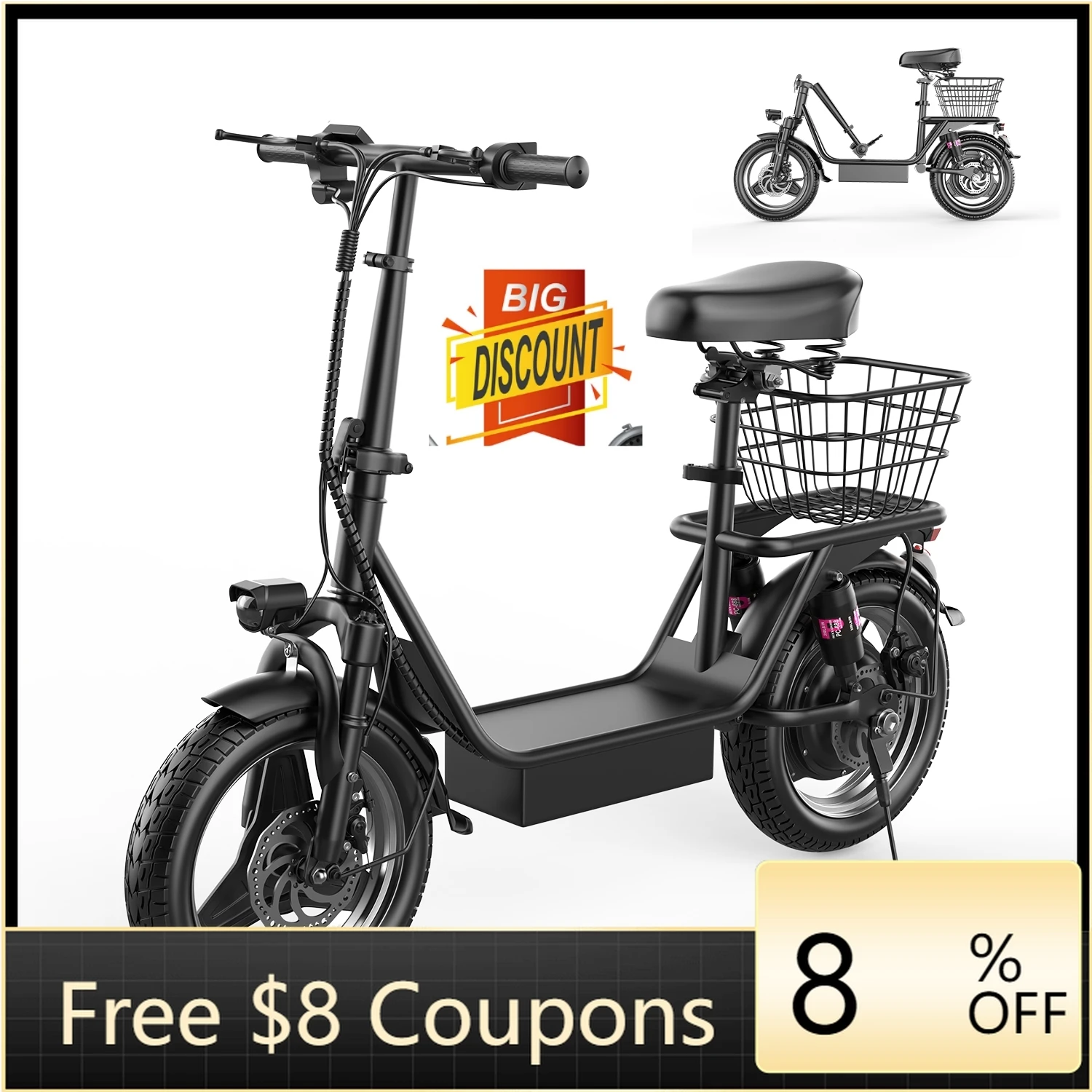 

STLF DZ WJW Усовершенствованный высокопроизводительный электронный скутер 800 Вт, 500 Вт, 36 В, 48 В, мощные электрические скутеры для взрослых сзади