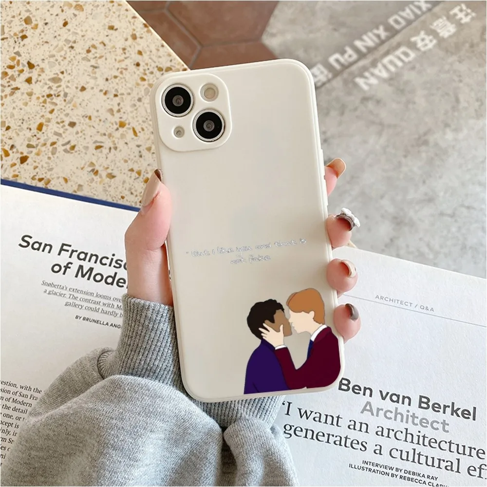 Young Royals Simon And Wilhelm Phone Case For Iphone 11 13 14 Pro Max X Xr Xs Max Se2020 12mini White Cover Case