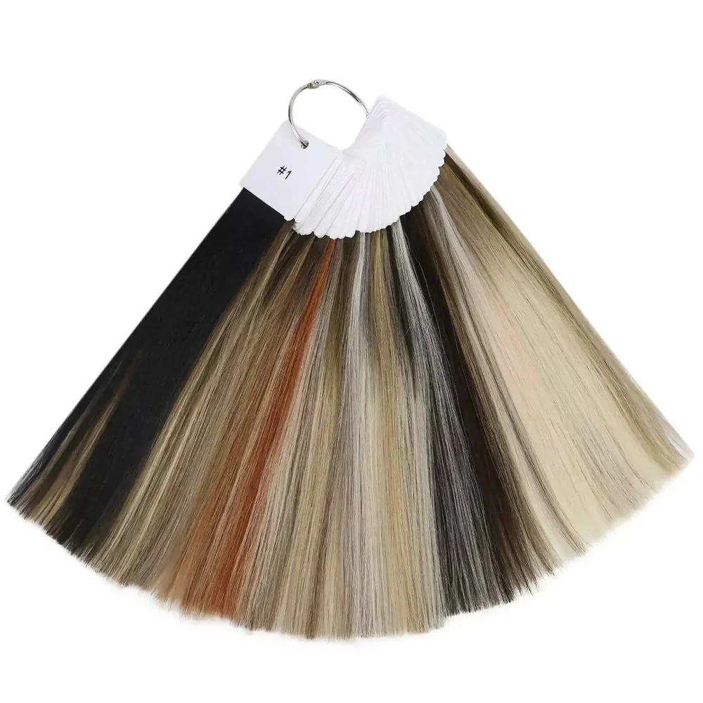 Moresoo Virgin Hair Color Rings for Salon Coloring Hair and Salon Hair Dyeing Sample Chart Swatches for Human Hair Extensions