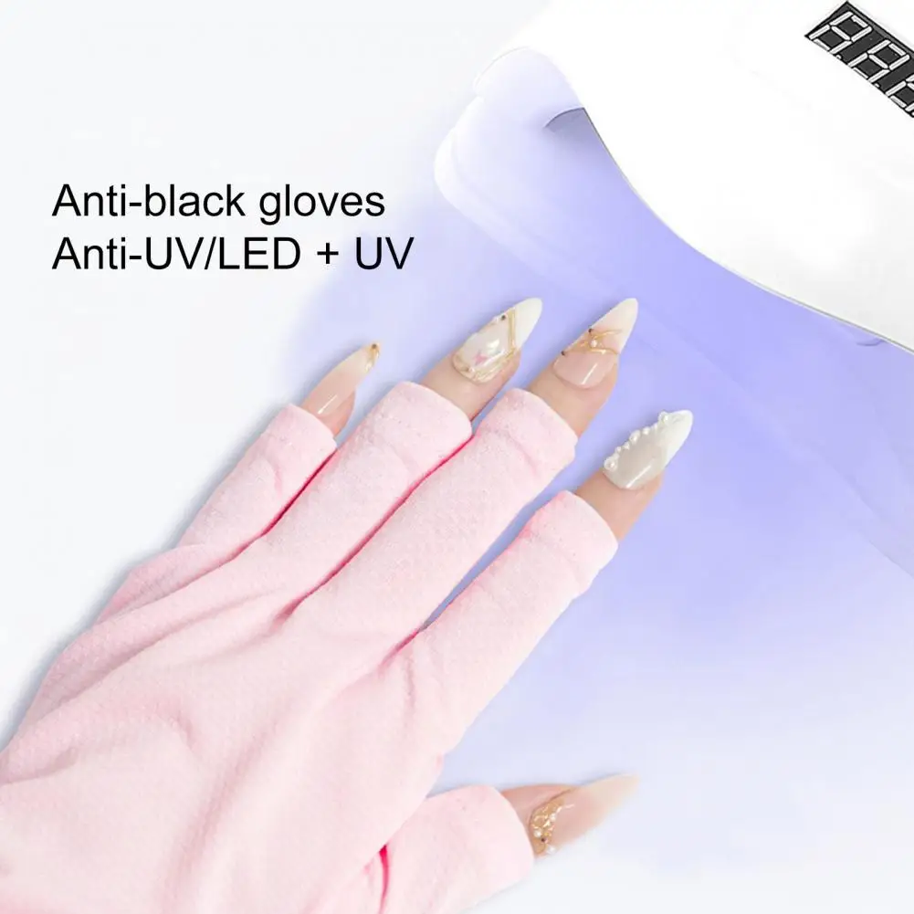 

Nail Art Glove UV Protection Glove Anti UV Protection Fingerless Gloves Protecter For Nail Art Gel UV LED Lamp Tool