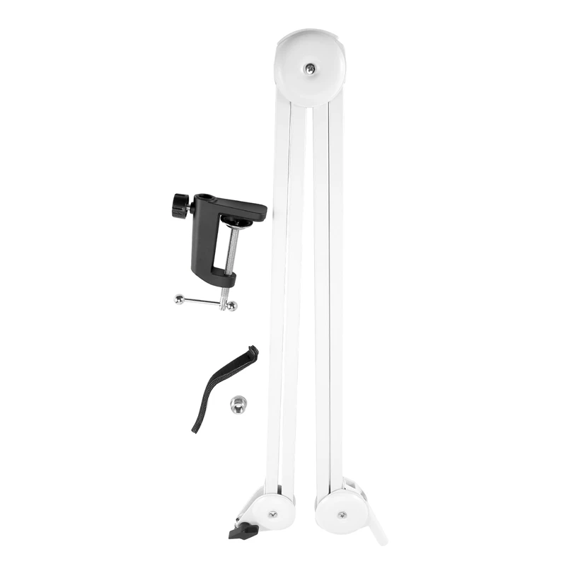 

Microphone Stand Adjustable Suspension Boom Arm With Built-In Spring For Voice Recording White