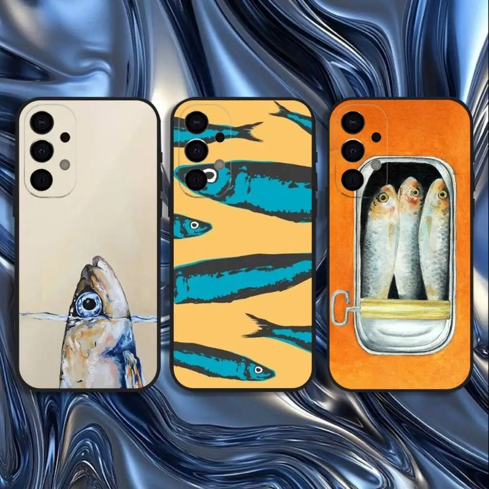 

Sardines Phone Case For Samsung S25,S24,S21,S22,S23,S30,Ultra,S20,Plus,Fe,Lite,5G Black Cover