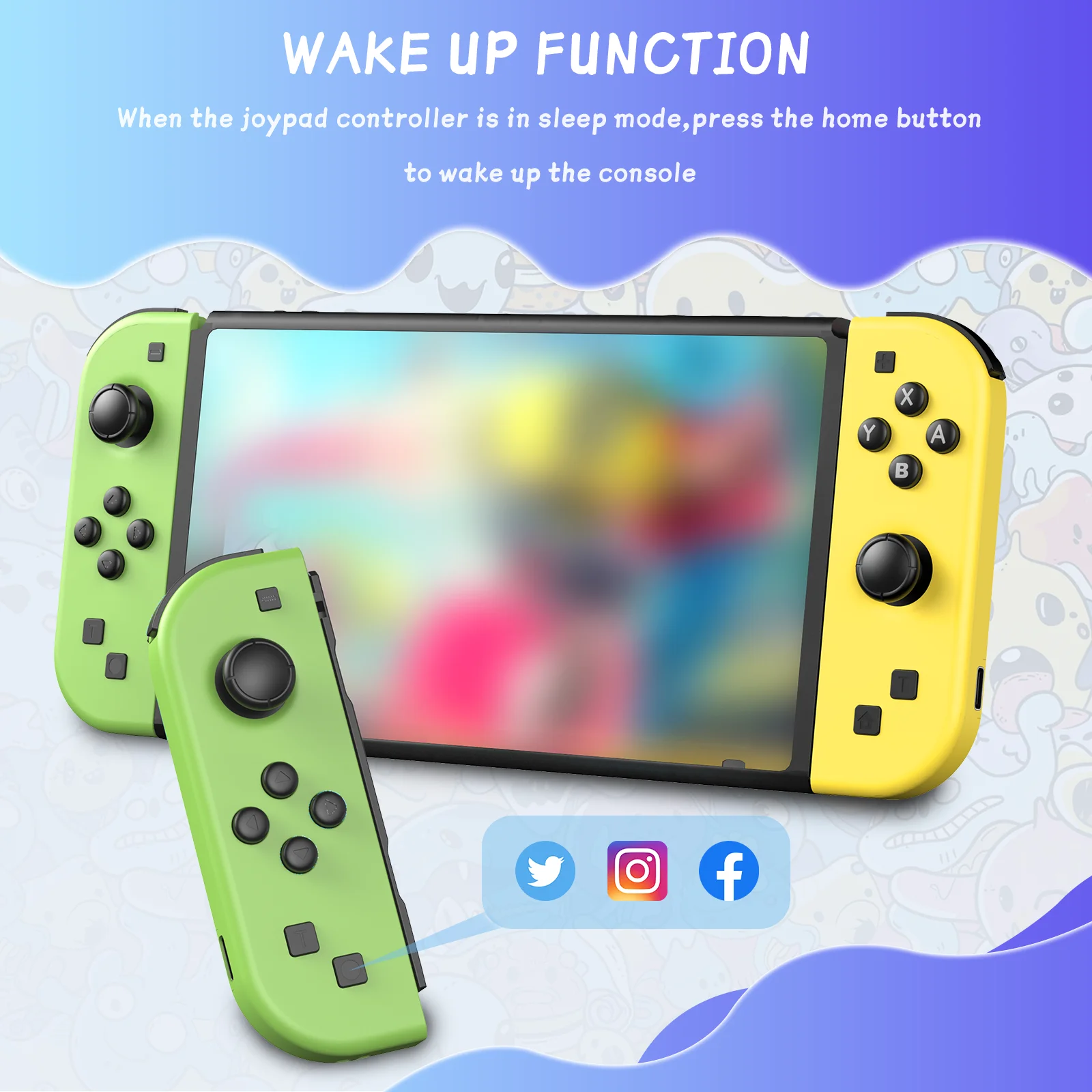 Für Nintendo Switch/iOS/Android/PC Wireless Controller, Turbo Vibration Wake-up Griff für BT Video Game Controller