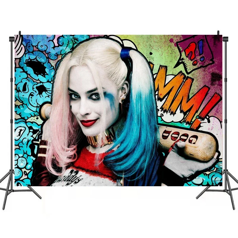 DC Anime Figure Suicide Squad Harley Quinn DC villains Background Cloth Home Decoration Party Supplies Fans Birthday Gifts