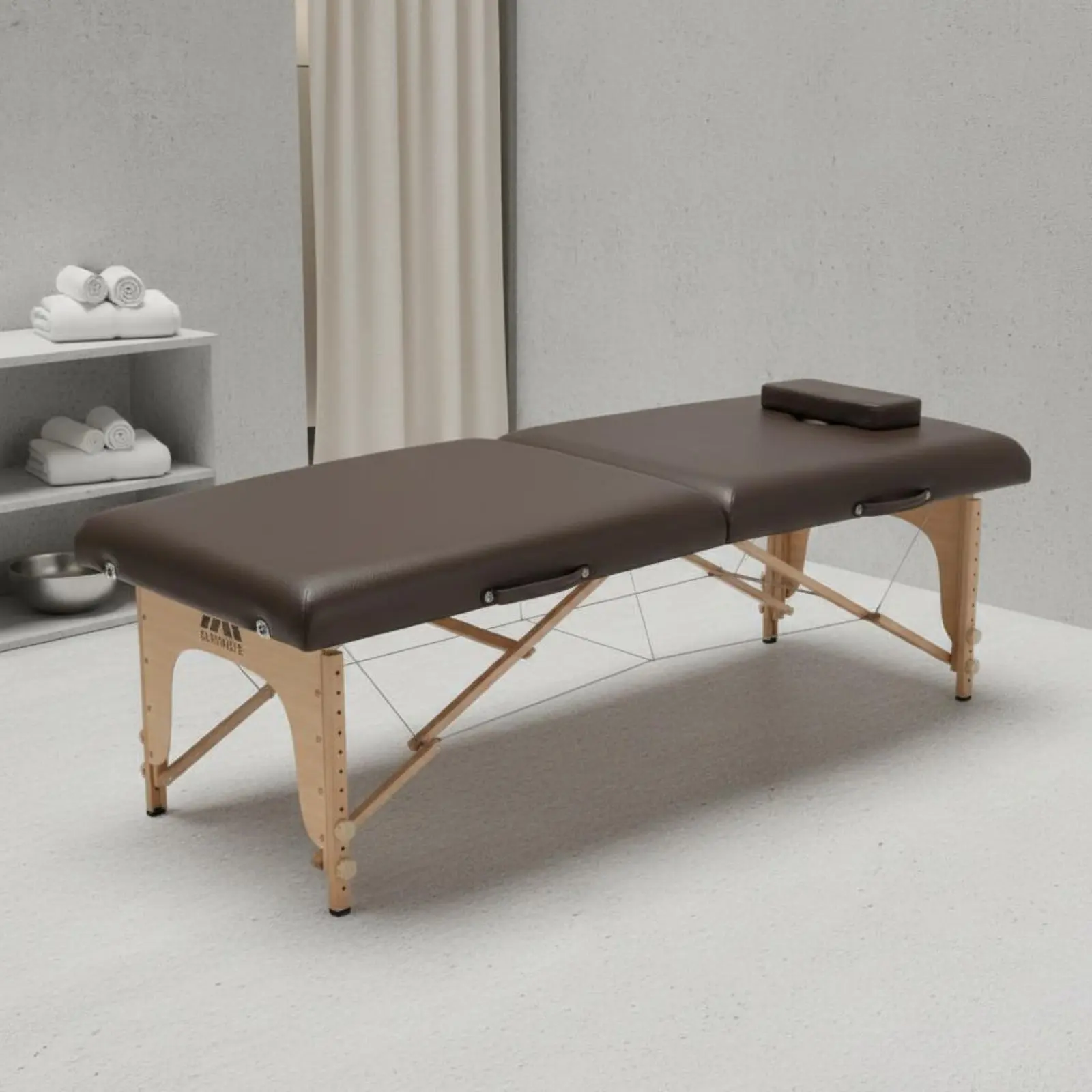 Portable Massage Table Waterproof Folding Spa Bed Adjustable Skin Art Couch Sturdy-Duty Support Adjustable Height Treatment