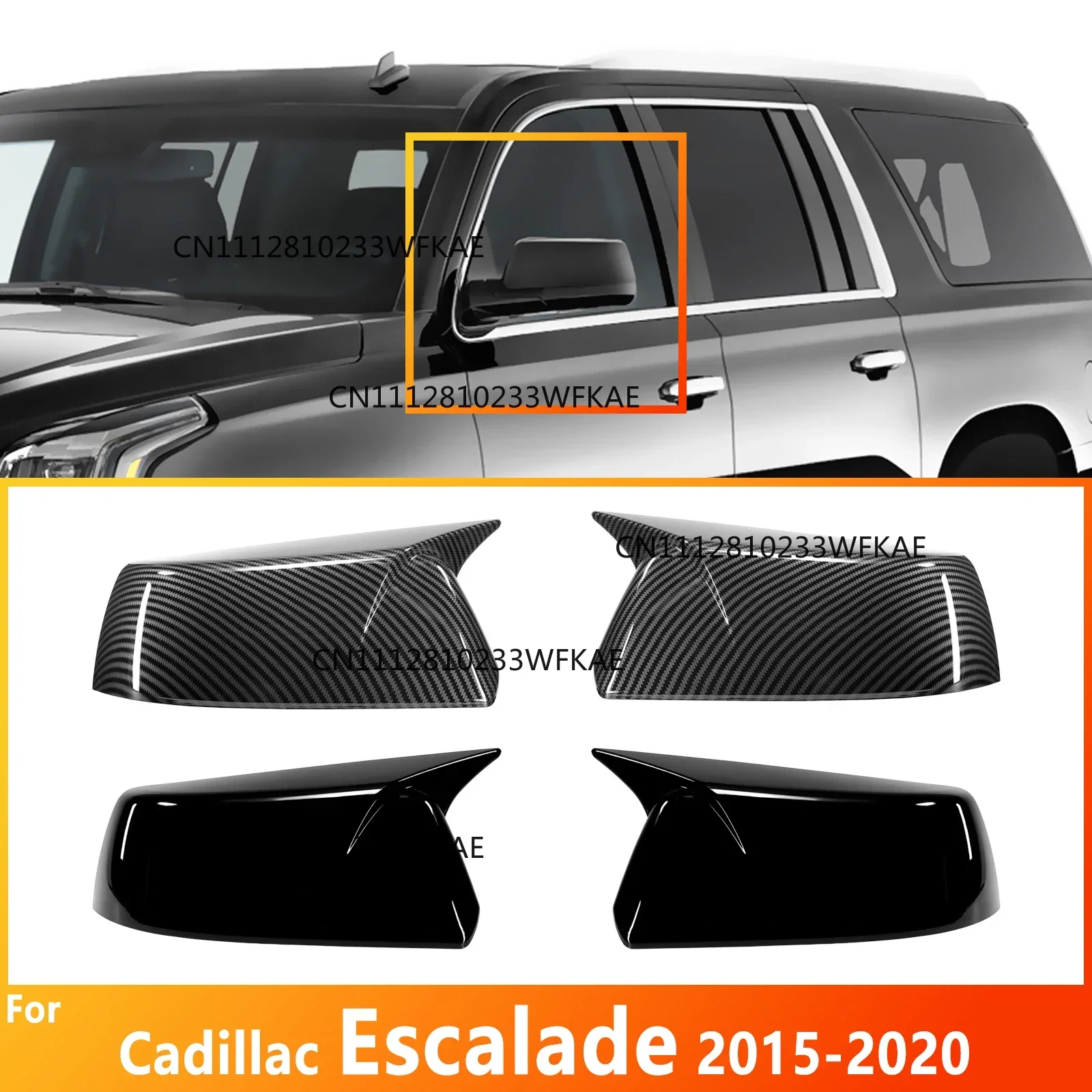 2Pcs For Cadillac Escalade Chevrolet Tahoe 2015-2020 Rearview Mirror Cover Cap Exterior Mirror Decorative Shell Direct Overlay