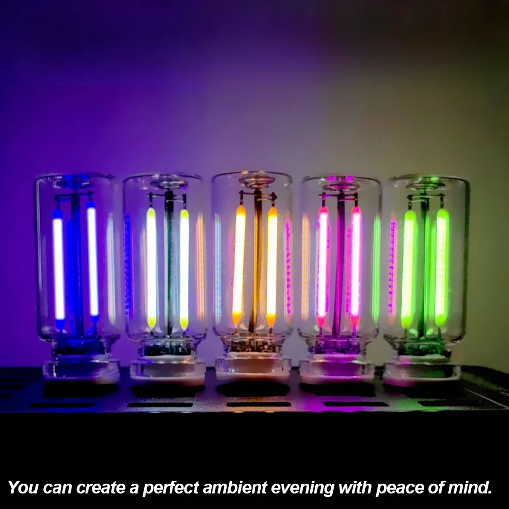 Retro USB LED Filament Night Light Dimming Blue Light Car Touch Incandescent Lamp 5V Charging Cold Light COB Atmosphere Lamp