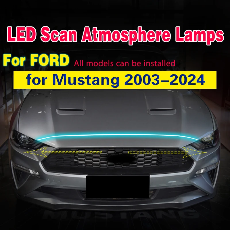 

1pcs Led DRL With Start Scan Daytime Running Light For Ford Mustang 2003-2024 12V Universal Auto Decorative Atmosphere Lamps