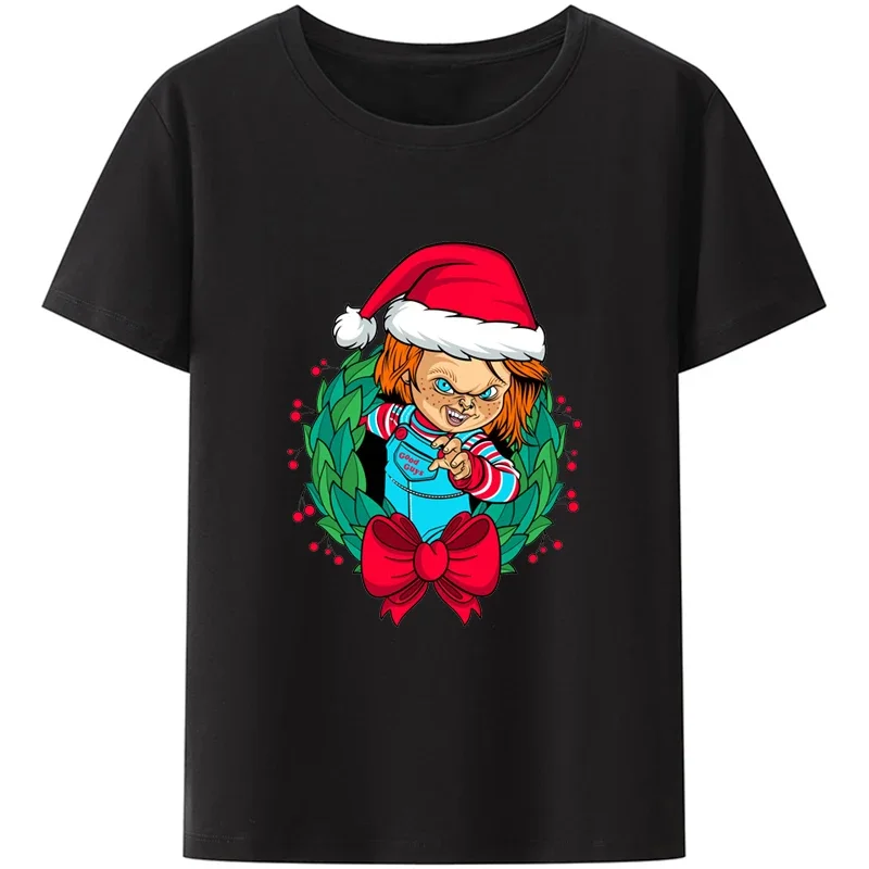 Horror Movie Kids Game Chucky Christmas T Shirt Men Women Short-sleev Classic Retro Graphic Tee Shirt Casual Streetwear Tops