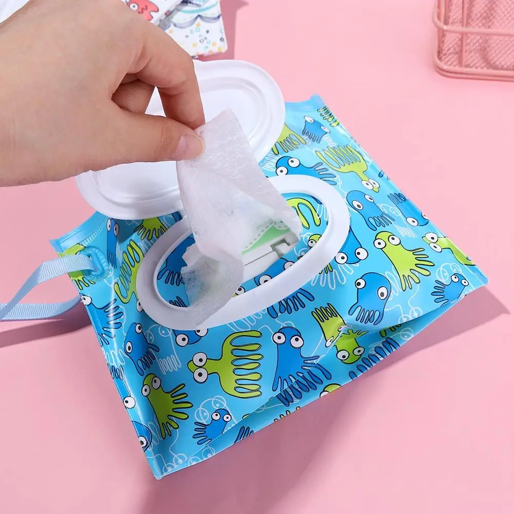 

Empty Wet Wipes Bag with Snap Strap EVA Reusable Baby Wet Wipes Box Eco-friendly Cleaning Wipes Case Portable Wipes Container