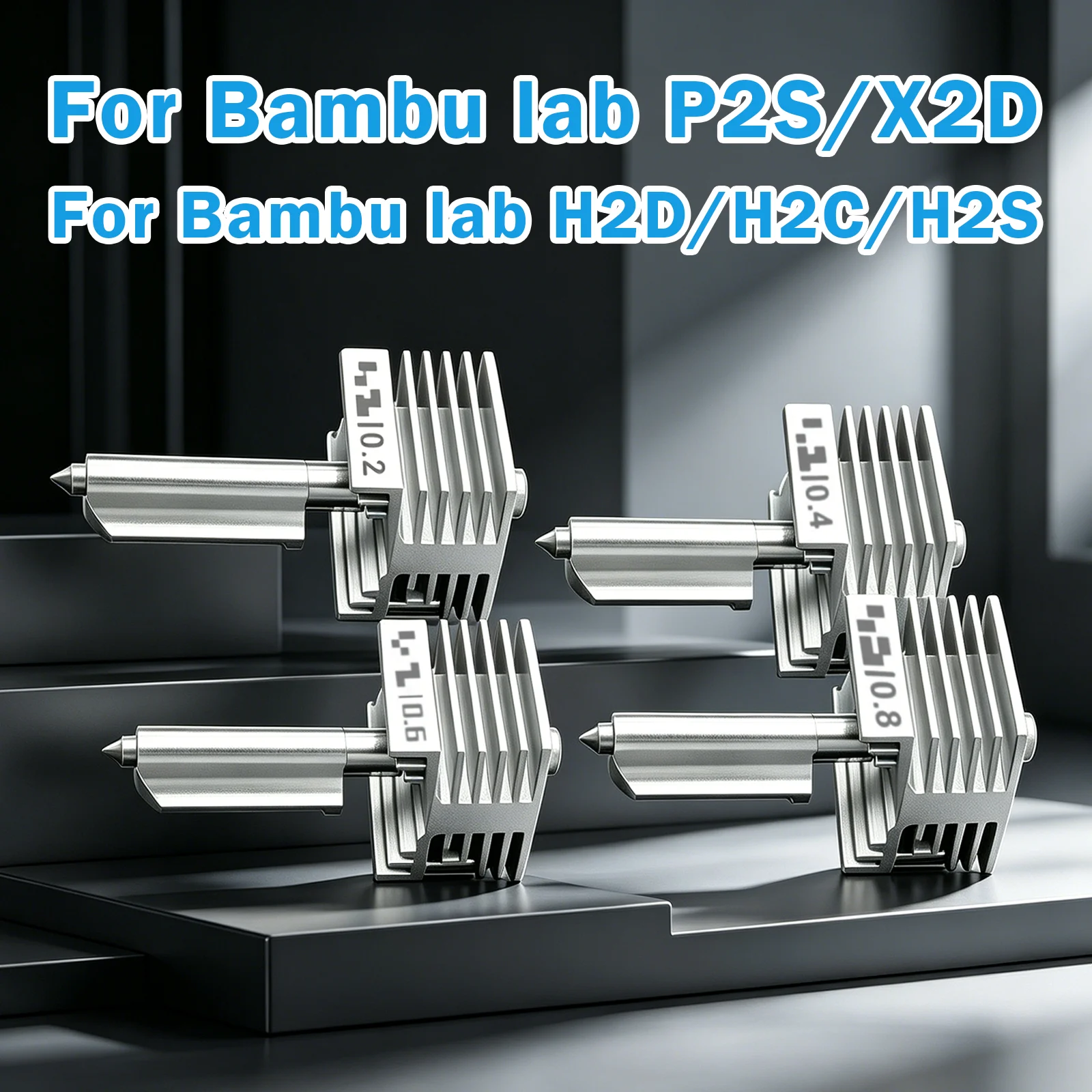 Heat End For Bambu Lab P2S/X2D Standard Flow Hotend Kit 0.4mm Hardened Steel 350℃ Nozzle Quick-Swap Bamboo X2D 3D Printer Parts