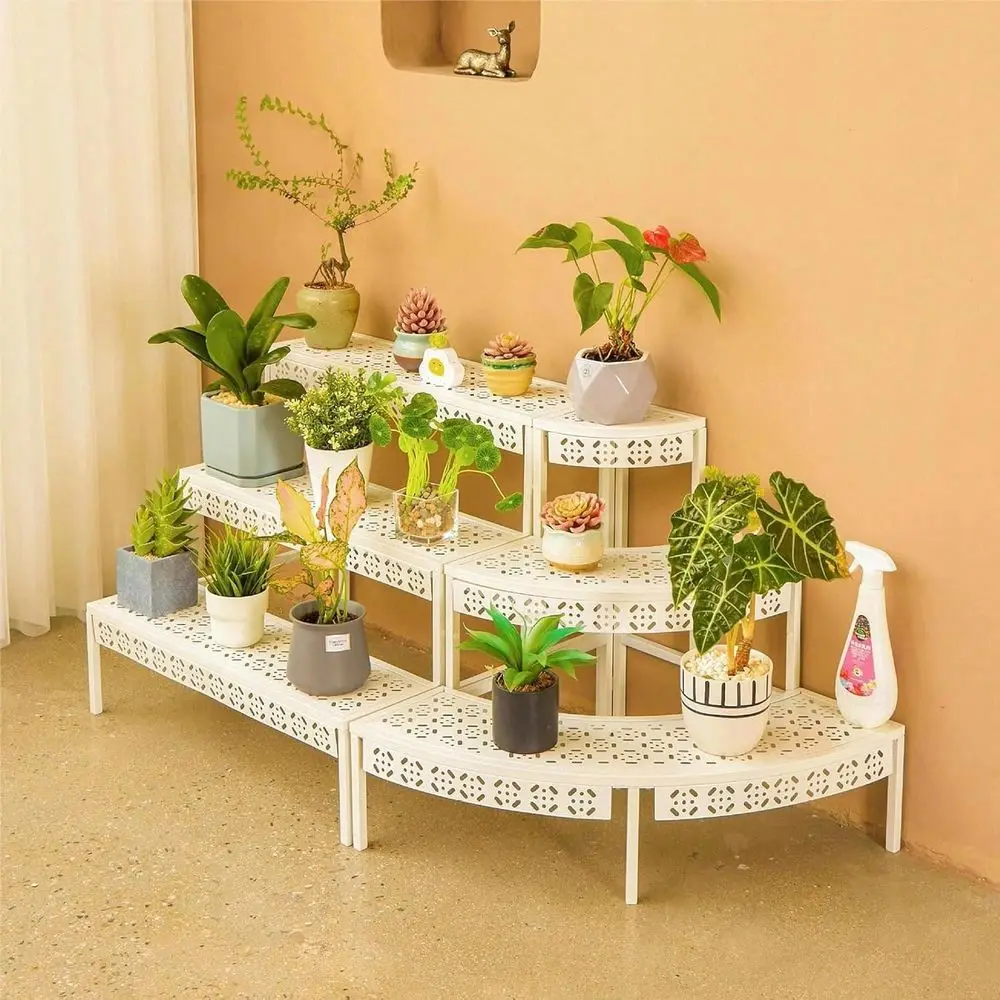 

Tiers Metal Plant StandRectangular Ladder Flower Pots Outdoor Plant Rack Indoor Plant Display Rack Heavy Duty Utility Storag