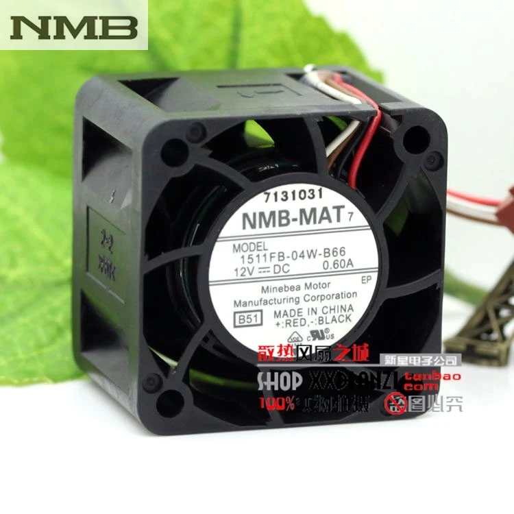 

For NMB 1511FB-04W-B66 4CM 40mm 4028 DC 12V 0.60A server cooling fan