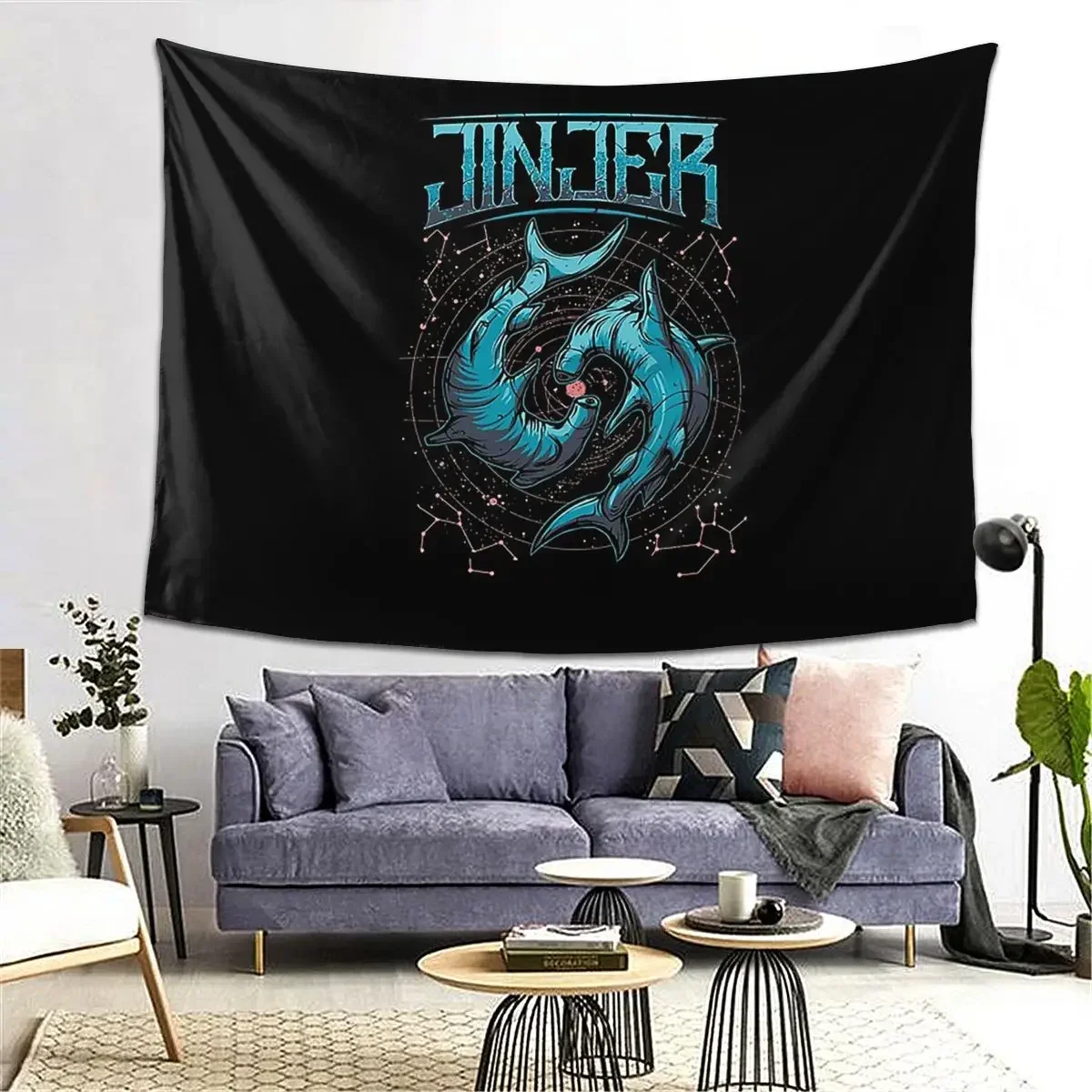 Jinjer Tapestry Decoration Art Aesthetic Tapestries for Living Room Bedroom Decor Home Funny Wall Cloth Wall Hanging