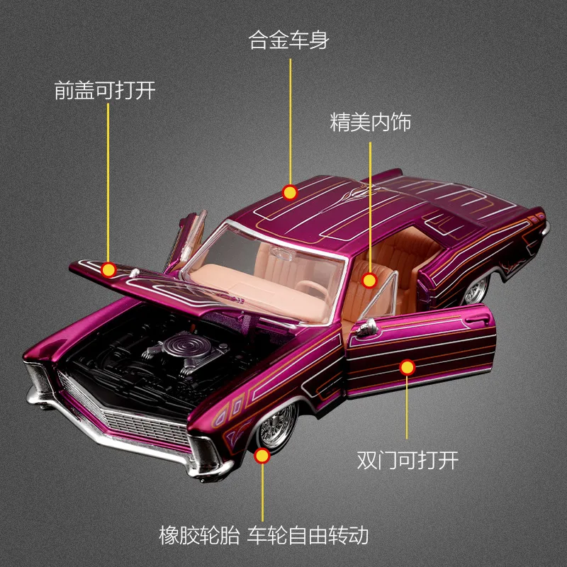 Maisto 1:26 Buick Riviera 1965 Modified  Alloy Car Diecasts & Toy Vehicles Car Model Miniature Scale Model Car For Children view 4