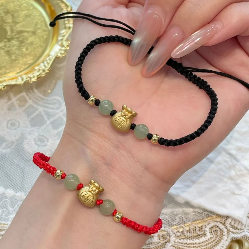 

Новая популярная счастливая сумка с красной веревкой, браслеты ручной работы для пар, простые браслеты «Любовь», браслеты дружбы для обеих