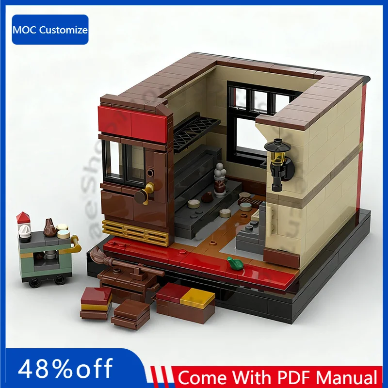 

470 PCS City Street: Избавьтесь от этого глупого толстого крыса, Желтый! Конструктор MOC: Модульная модель здания, креативная игрушка для самостоятельной сборки, подарок