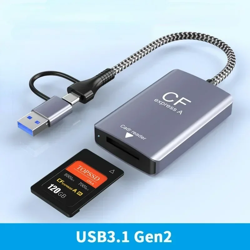 For CFexpress Type A &SD Card Reader USB3.2 10Gbps Type C SD Card Reader Memory Card Adapter Reading for Android/Windows/Mac