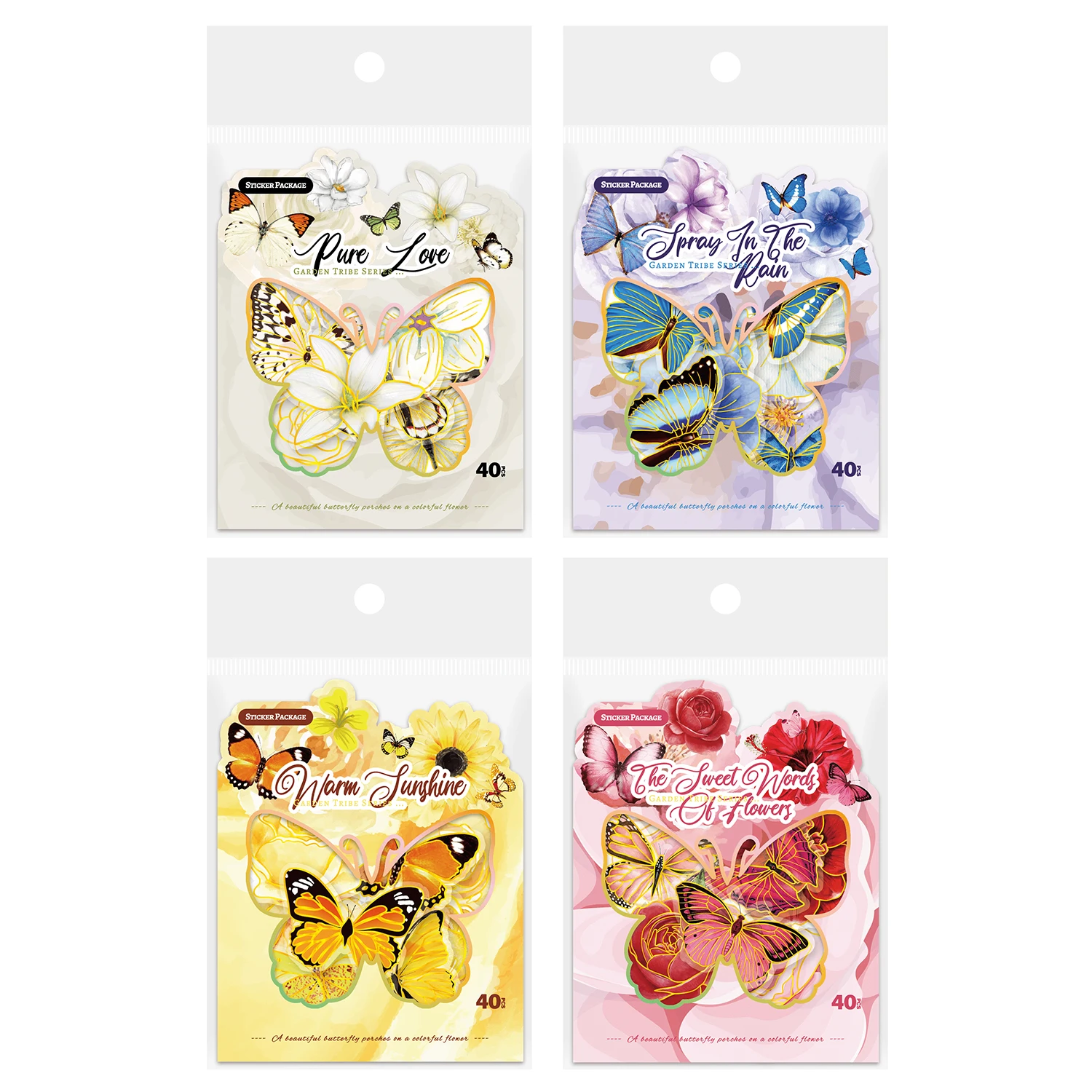 8Packs/Lot Tuin Stam Serie Retro Bronzing Huisdier Sticker