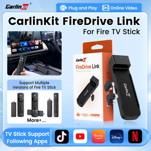 Carlinkit FireDrive Link Convertir CarPlay con cable a HDMI para Fire TV Stick Streaming solución de entretenimiento para automóvil Configuración rápida y fácil
