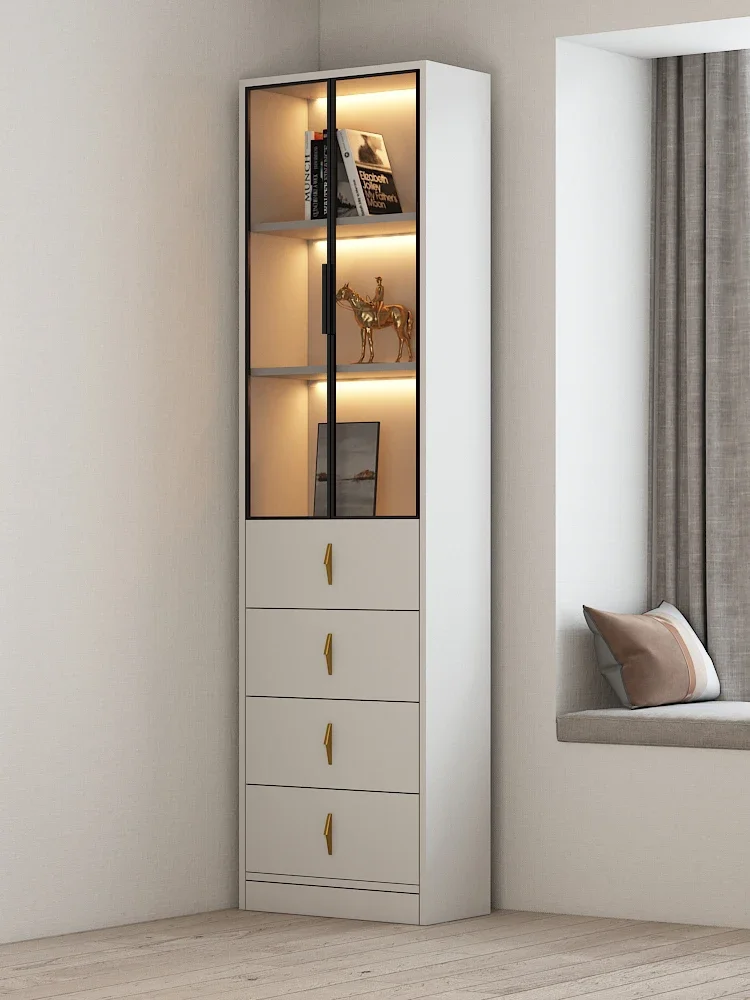 Extremely Narrow Pull-out Cabinet Side Pull-out Cabinet Sofa Side Cabinet Storage Cabinet Bookcase Narrow Cabinet Corner Cabinet