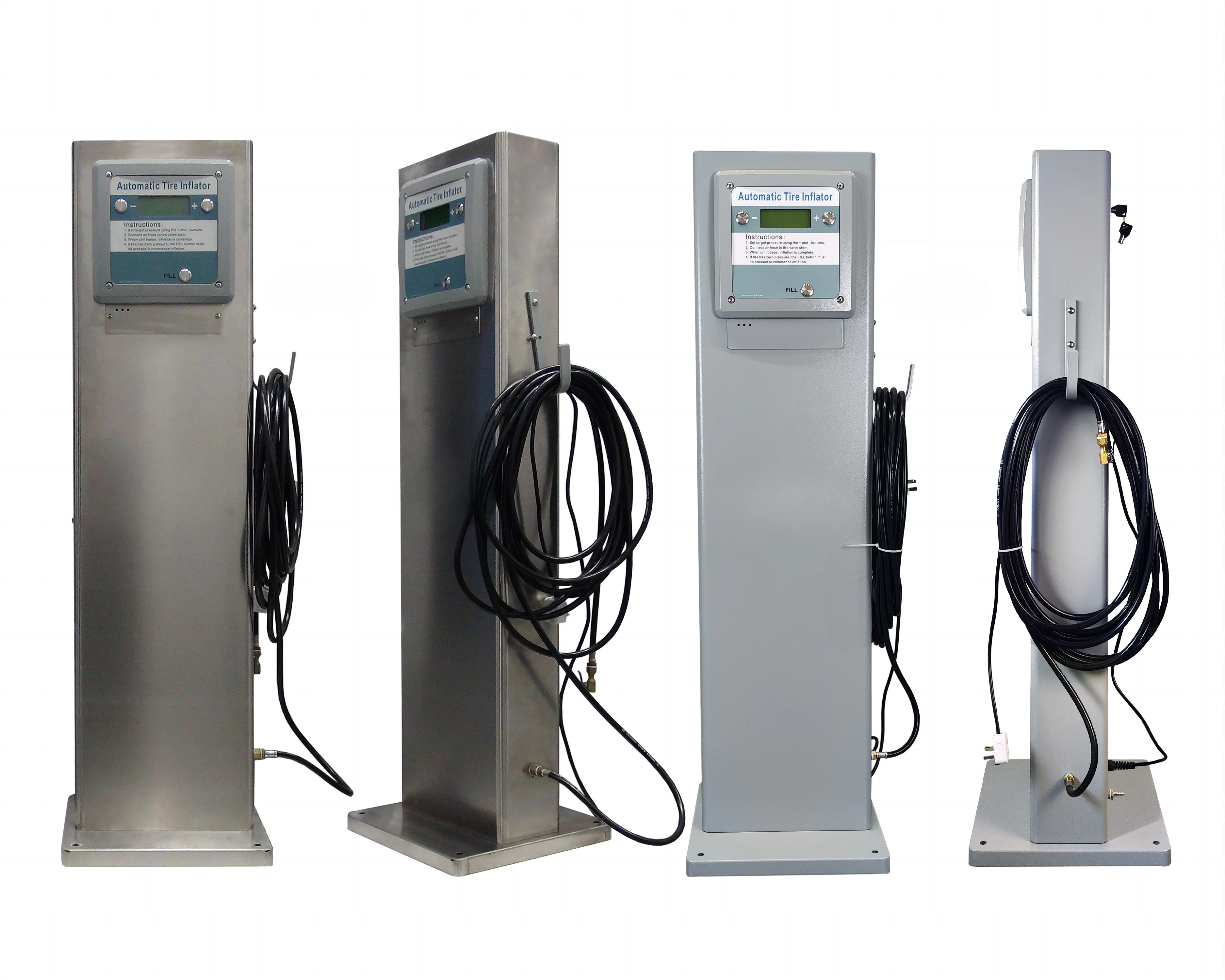 Automatic Motorcycles Tire Inflators Digital Air Inflation Machine Outdoor Standing Cars Trucks Tyre Inflator for Gas Station