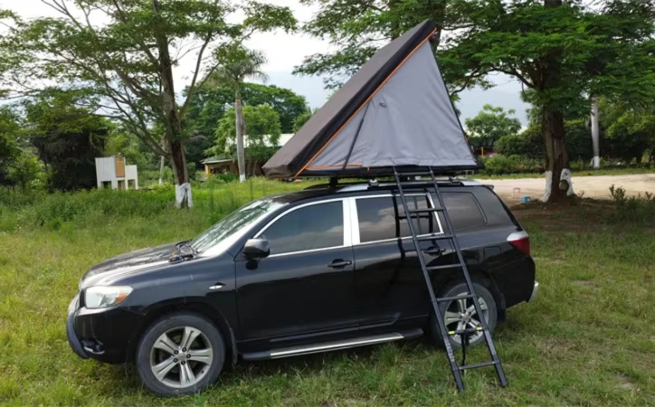 Ultra-thin One Bedroom Overland Light Oxford Shell RoofTop Tent Camping Offroad Ladder Mattress Automatic Roof Top Four-season