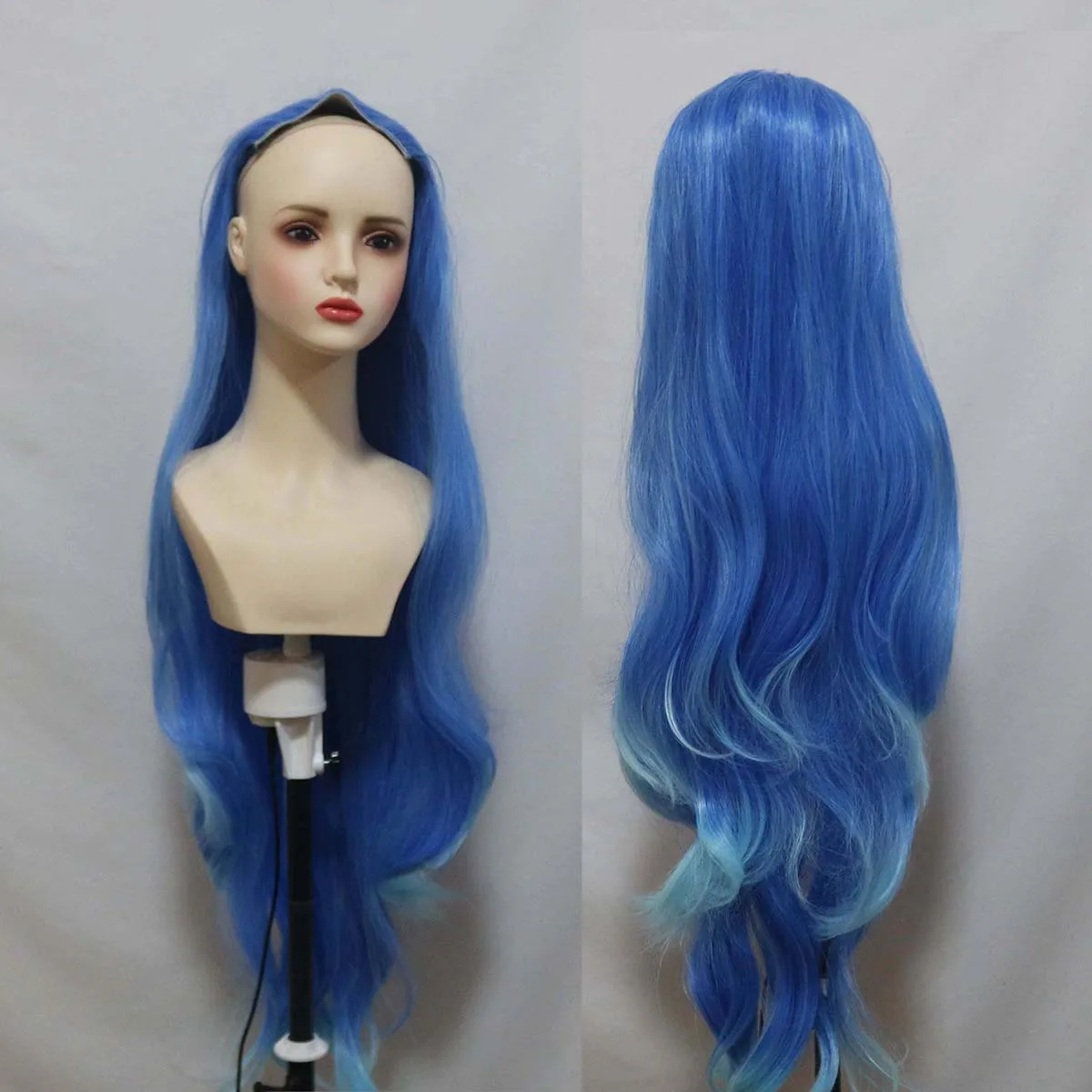 Halloween Mannen Spel Twisted-Wonderland Idia Lijkwade Cosplay Gemengde Blauwe 100 cm Lange Pruiken