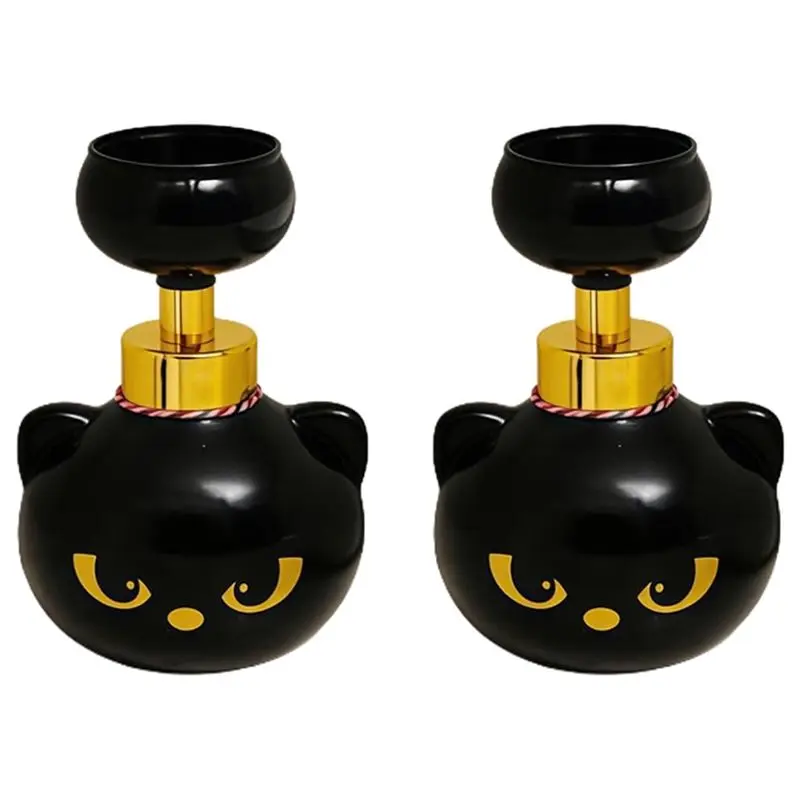 Cute Cat Flower Shape Foam Soap Dispenser Funny Foaming Pump Bottle For Bathroom,Kitchen Gifts For Cat Lovers-B51B
