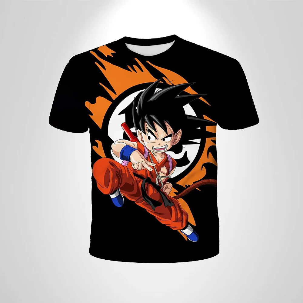 

25/26 Dragon Ball Z Kids CosPlay T-shirt Japanese Anime Goku Super Saiyan Men's Clothing Boys T-shirt Breathable Short Sleeves