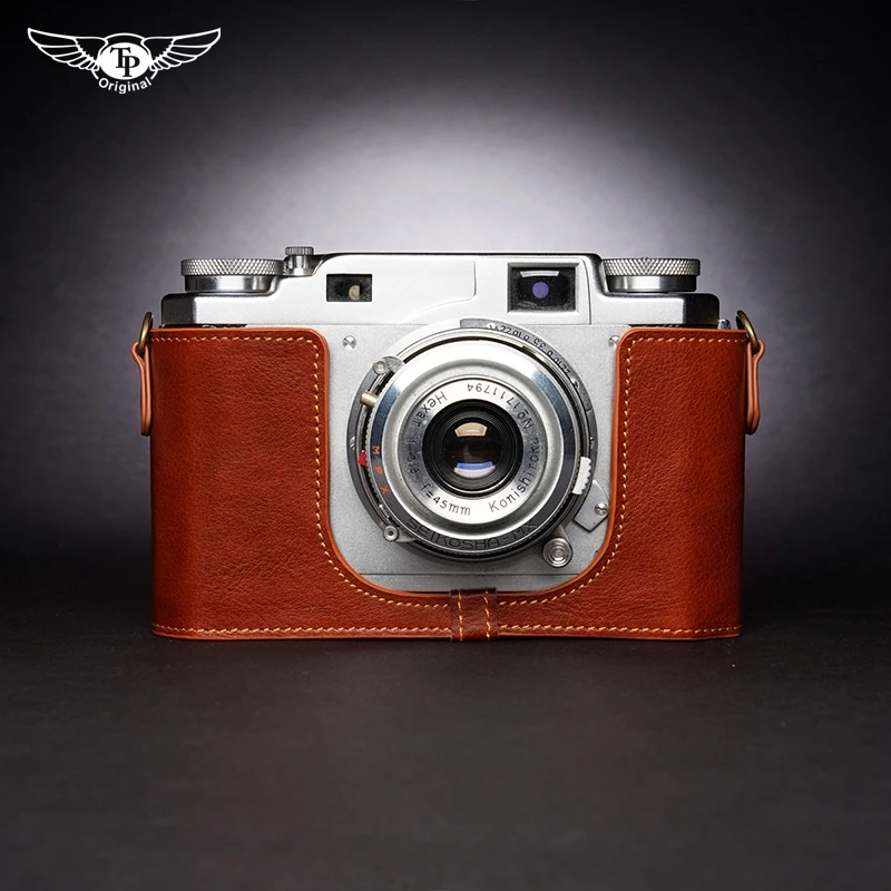 

Получехол для камеры ручной работы из натуральной кожи, дизайн сумки для камеры Konica II IIA IIB III IIIA IIIM