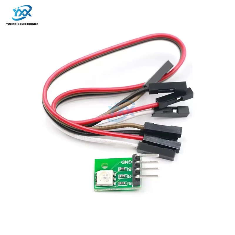 1 Set RGB LED Module Full Color 3-Color LED Module Three Color LED Green Board with Wire