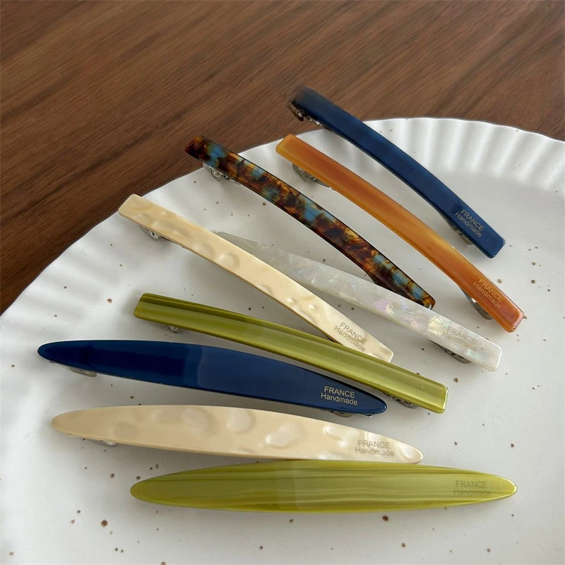 

Korean Dongdaemun Vintage Straight-Bar Hair Clip Stunning Gradient Multi-Colour Half-Hair Clip