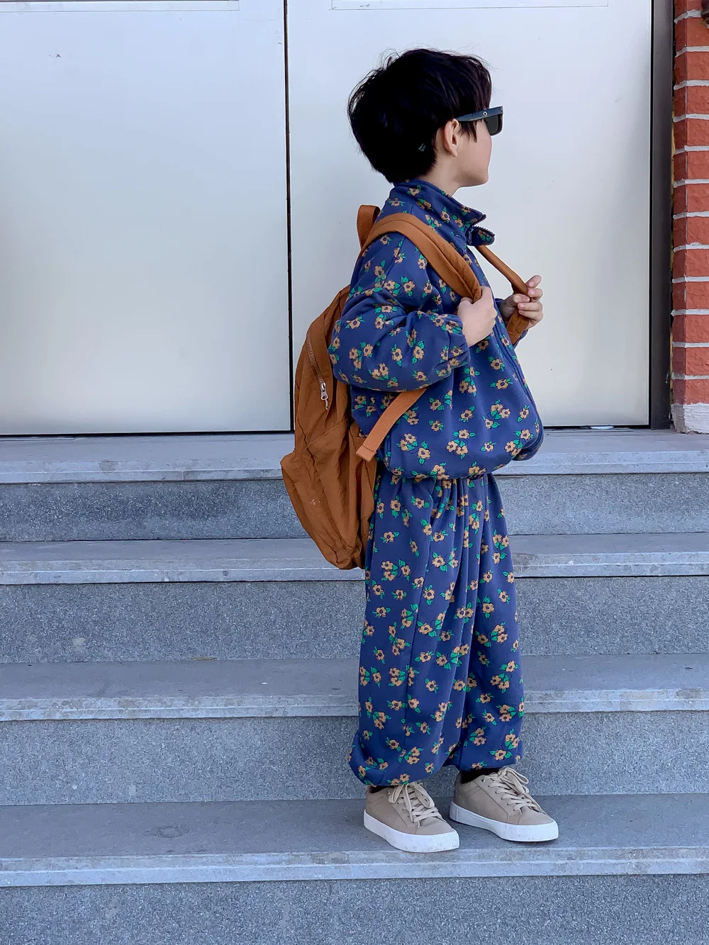2025 Herfst Nieuwe Kinderen Lange Mouw Kleding Set Jongens Meisjes Bloemenprint Vest Jas + Broek 2 Stuks Pak Kids casual Outfits