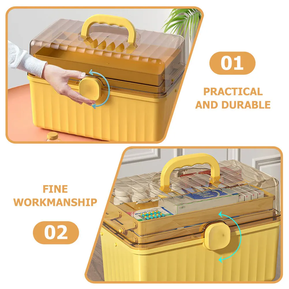 First Aid Box Empty Large Capacity Portable Medicine Case With Handle Multi-Layer Storage Organizer For Home Office Travel