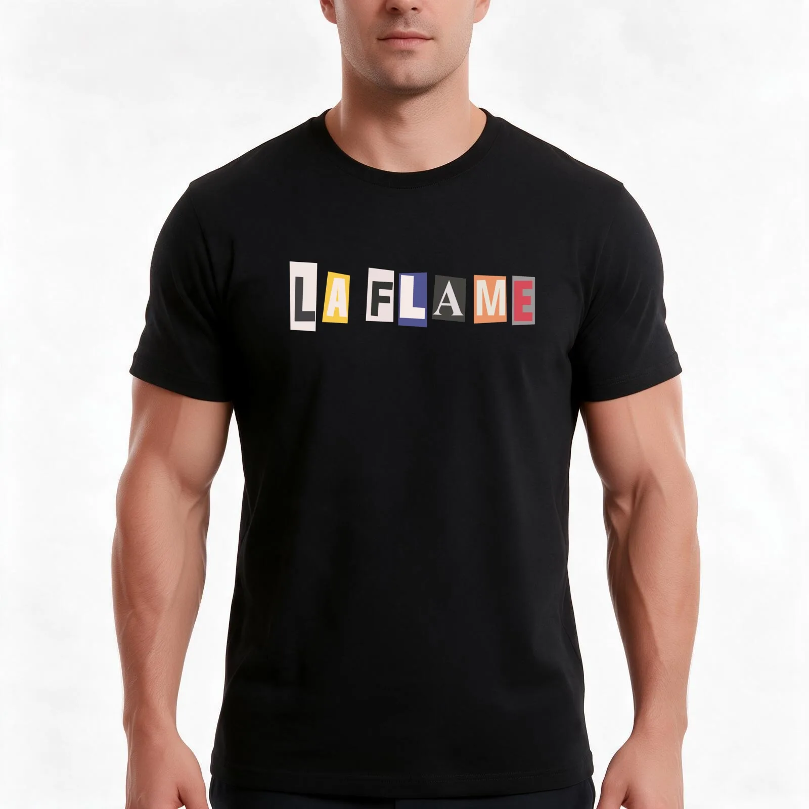 La Flame T-Shirt, Summer Casual Cotton Tee, Oversized Streetwear Tops, Vintage Graphic Print, Loose Fit Short Sleeve