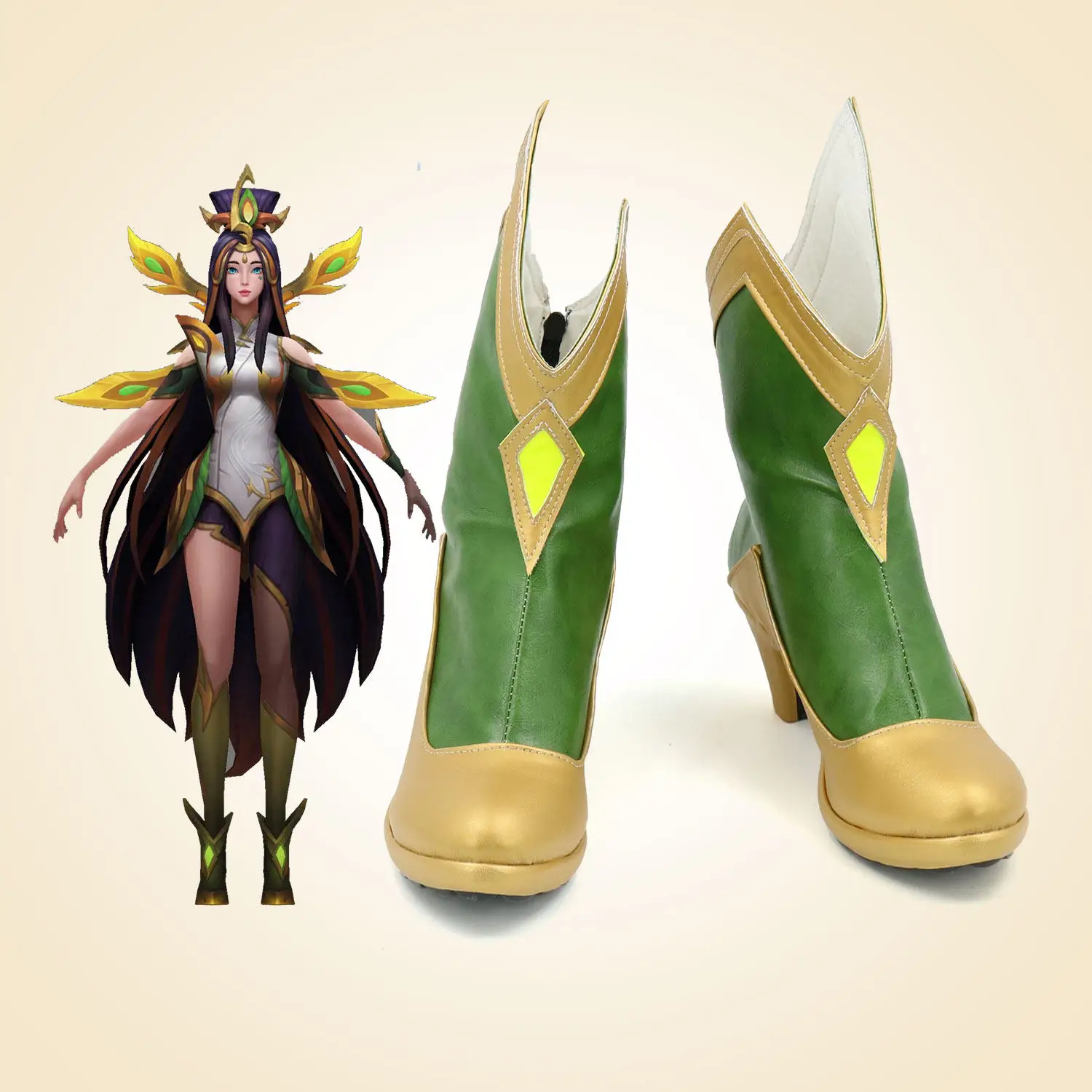 

Game LOL Seraphine Cosplay Shoes Mystic Phoenix Seraphine Boots Halloween Party Role Play Custom Made Props